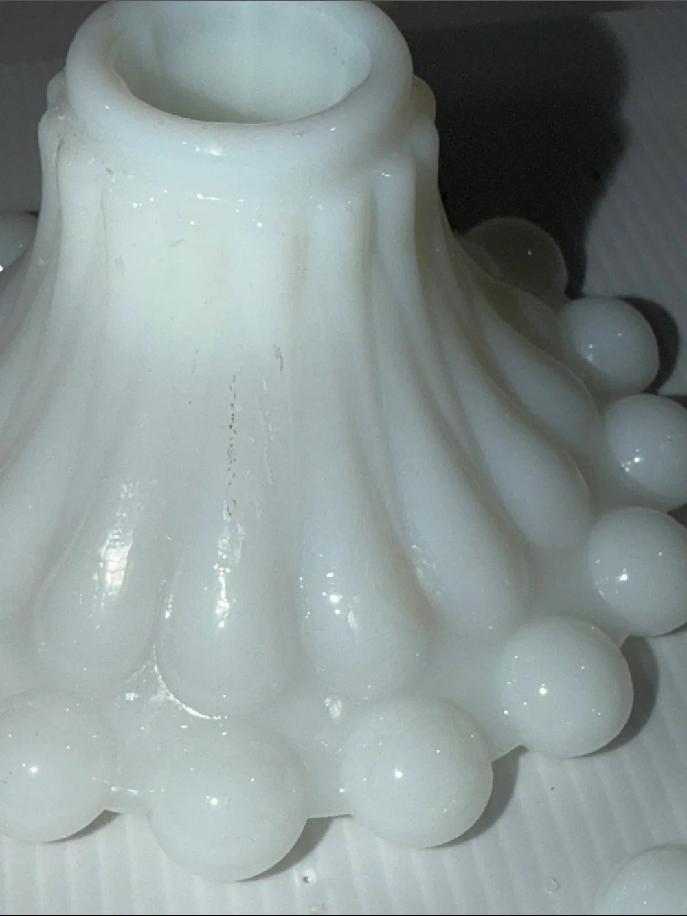 Vintage Anchor Hocking Berwick Boopie White Milk Glass Taper Candle Holders Set